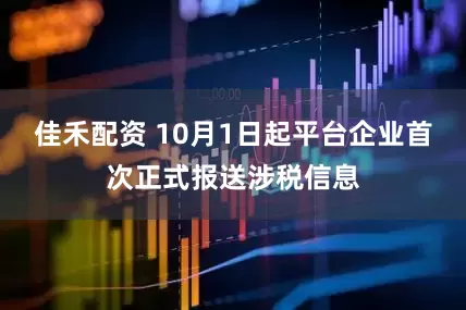 佳禾配资 10月1日起平台企业首次正式报送涉税信息