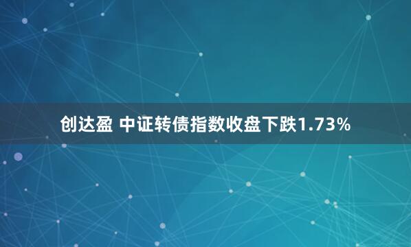 创达盈 中证转债指数收盘下跌1.73%